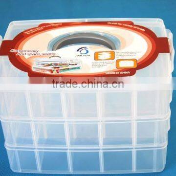 3-Tie Clear Portable Plastic Adjustable DIY Tool Organizer Bin Storage Box Fishing Tackle Box photo-3