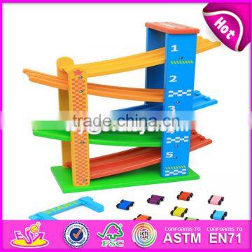 2017 New Design 5 Levels Children Funny Wooden Race Car Track Toy W04E050 photo-6