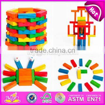 High Quality 54 Pcs Preschool Wooden Kids Playing Blocks W13D154 photo-4