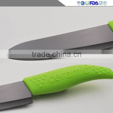 The new 2015 manufacturers selling silicone handle black green household ceramic kitchen knife sharp