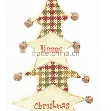 2017 New Design Mini Table Xmas Tree Decoration Carving Wood Artificial Christmas Tree With Bells photo-4