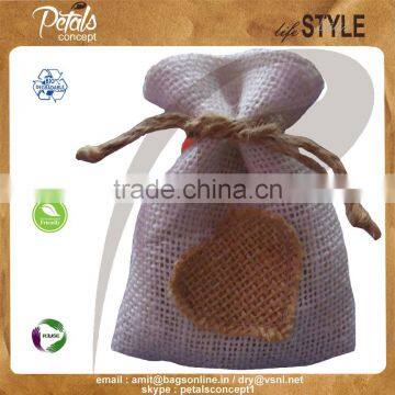 Jute Drawstring Pouches With Natural Colour Jute Made Design Embossed photo-6