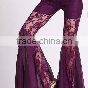 Lace bell bottom tribal fusion pants