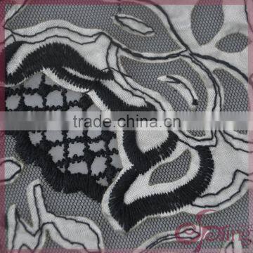 Tulle Mesh Embroidery Fabric With Applique Flower photo-3