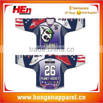 Hongen apparel Cheapest best selling ice hockey equipment hockey jersey