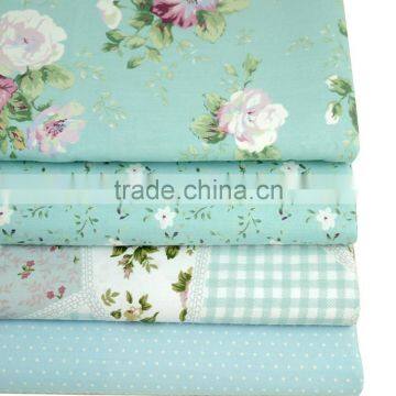 Aisa Blue Series Fabric Bundles Flower Printed Cotton Fabric Comfortable Fabric