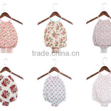 Summer hot sale infant and toddlers clothing romper boutique baby girl floral bubble romper