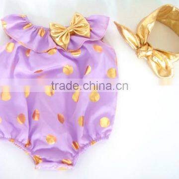 Summer Baby Clothes Romper and Headbands Set Bow Baby Girls Onesie photo-3
