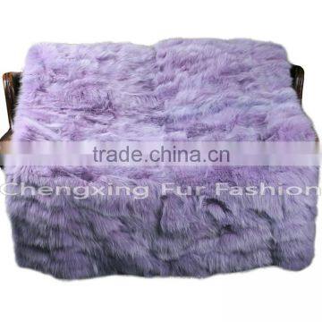 CX-D-123 Home Decora Patchwork Fox Fur Throw Blanket photo-2