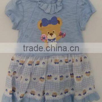 baby girls cute little bear embroidered dress for summer