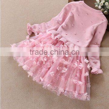 Girls Dress Sweaters Purple Knitted Tulle Dresses Children Skirts and Sweaters for Baby Girls Guangzhou Factory photo-4