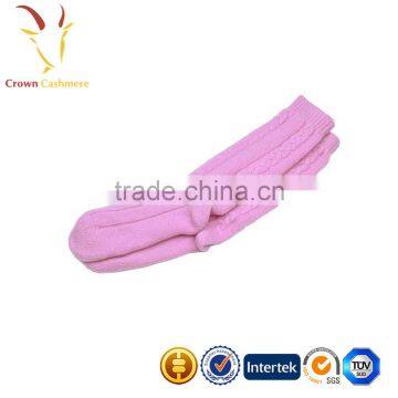 100% cashmere socks cable knit knee socks