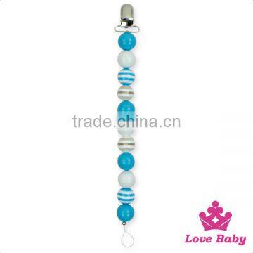 8NZ441-2 Lovebaby wholesale colorful plastic Candy Chunky ball Colorful Bling Pearl Pacifier Clip