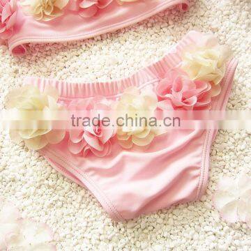 S31357W New Style Summer Wear Girls Flower Appliqued Swimming Suits photo-4