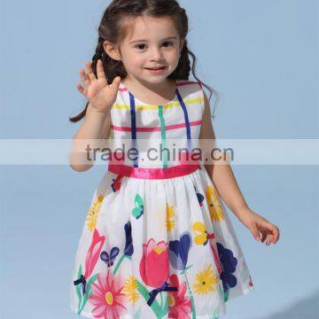 2017 New Arrival Lovely Floral Girl Dresses Fashion Sleeveless Summer Princess Party Dress photo-2