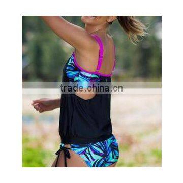 EY0039A Vertical Stripe Print Straps Short Bodysuit for Swimming Wear Sexy Beach Clothes photo-5