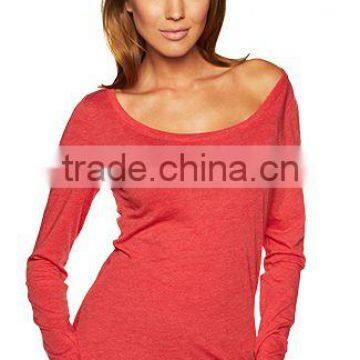 Next Level Apparel Ladies' Tri-Blend Long Sleeve Scoop Tee - Made From Polyester, Cotton and Rayon Jersey. Comes With Your Logo. photo-4