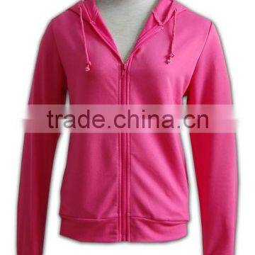 BSCI 2016 Design Sublimation Screenprint Embroidery Zipper Hoody Plain Pink Zipper Hoodie photo-2