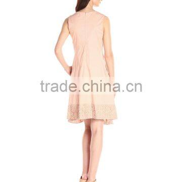 Women's Kerchief Hem Swing Blue,Beige,Off-white Dress photo-6