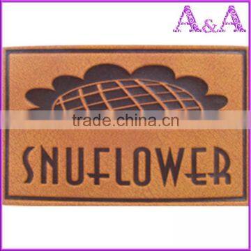 custom design embossed garments leather back patch labels