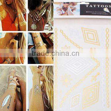 OEM Custom Removable Waterproof Metallic Temporary Tattoo Sticker Wholesale