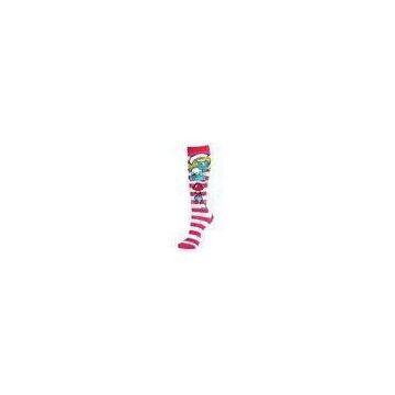 Unique design breathable printing long toe socks, crazy socks for girls