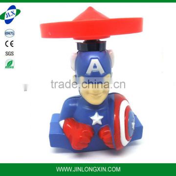 Plastic Cartoon flying marvel super hero marvel flying saucer launcher Toy