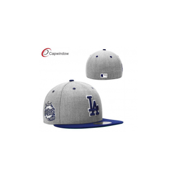 Grey LA Doogers Sports Flat Brim Baseball Hats with Wool and Acrylic