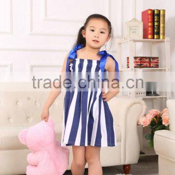 wholesale the St patrick day kids clothing ,blue sleeveless new design baby dress, boutique fancy girls stripe dress MC60030303