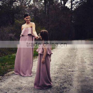Mommy and me Maxi Dresses Family Clothing Sets Light Purple Women Wear photo-4