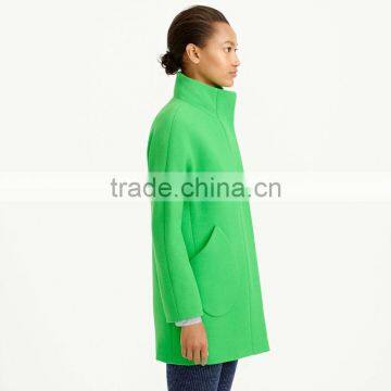 Double Cloth Wool Patch Pocket Cocoon Coat photo-4