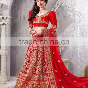 Red color Velvet Lehnga Choli