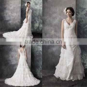 2017 New Style Luxury Beaded Sweetheart Nackline Off-shoulder Mermaid Lace wedding dress BS01