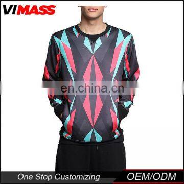 Custom all over sweatshirt printing mens sweatshirt without hood