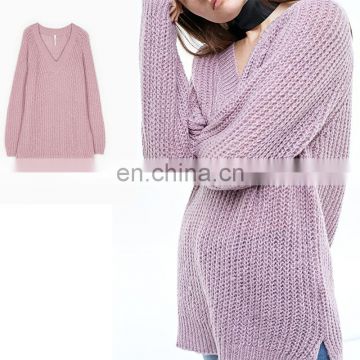 Spring season Long style tall Women casual V neck 9GG sweaters