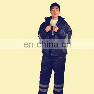 winterwear with reflective tape winter wear for men/ winter polyester cotton parka coat