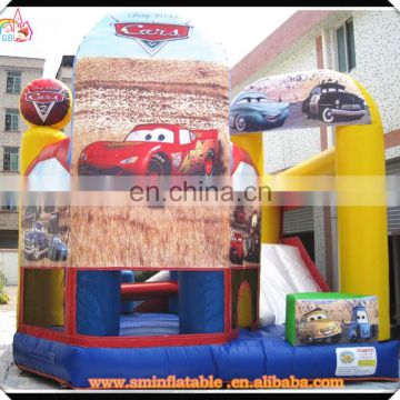 Customize inflatable car bouncer castle,car bouncy combo with slide,cheap jumper