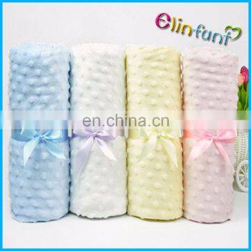 Elinfant Polyester Microfiber Fleece Soft Touch Newborn Baby minky Blanket Manufacturers China