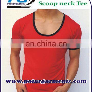 Custom scoop neck t shirt for men