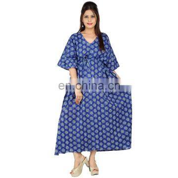 Women's Wear Plus Size Handmade Casual 100%Cotton Sexy Stylish Dress Long Kaftan Beach Wear Sexy Stylish Maxi Gown Nightwear