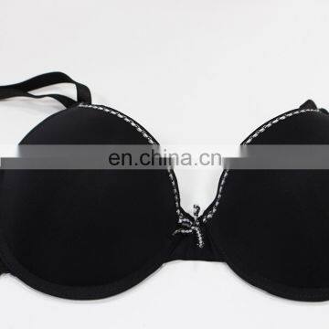 2017 Hot Images Black Lace Side Sexy Lingerie Girls Stylish Plus Size Full Cup Fancy Bra and Panties Brassiere photo-2