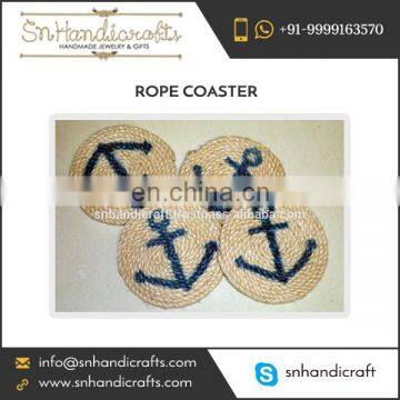 Custom Made Rope Coaster with Anchor Print in Different Sizes and Colors