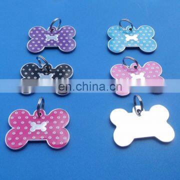 personalized bone shape colorful logo metal dog tag pet id tag epoxy