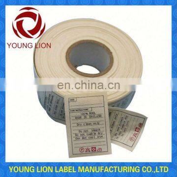 cotton printing washing label