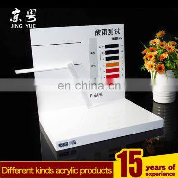 L shape white pmma plexiglass pH indicator strips display stand acrylic display for pH indicator strips