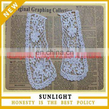 flower embroidery trim for apparel in pairs