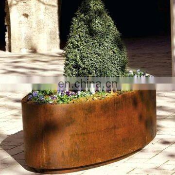 Ellipse Shape Corten Steel flower pot