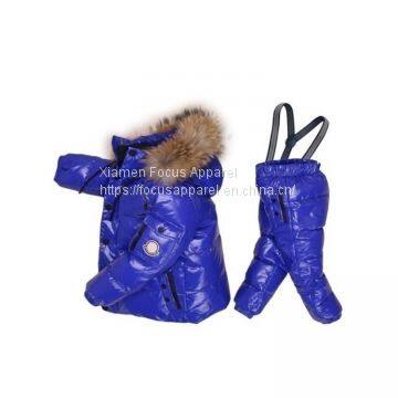 China Factory Direct Sell Kids' Winter Jackets Winter Pants Ski Suits With Hood for Children photo-3