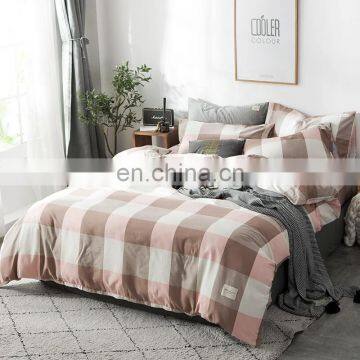 I@home Ins Nordic White Striped Print Cotton Duvet Bedsheets Bedding Set photo-3