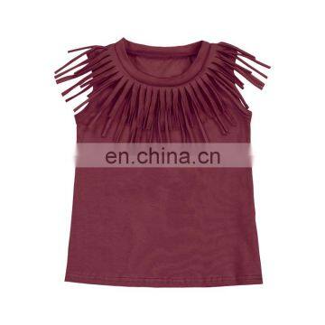 Kids Blank Girl Fringe T-shirt Baby For One Piece Tops